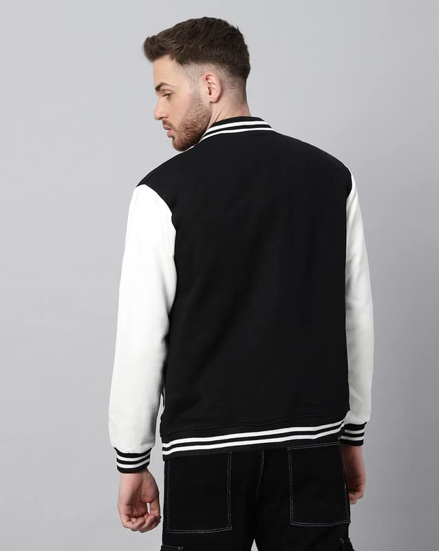 Image of BE SAVAGE Men's Cotton Blend Standard Length Varsity Jacket
