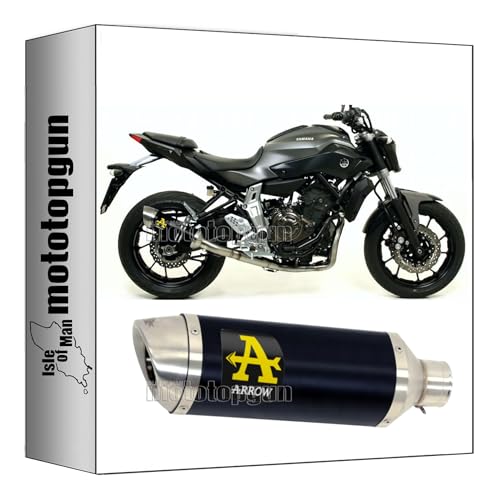 Pot echappement Arrow Thunder alu noir compatible moto Yamaha MT-07 2014-2020