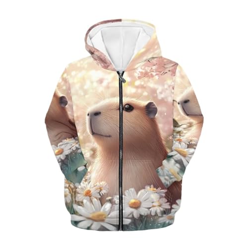 Sweat à capuche fille manches longues veste zippée coton rose