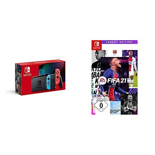 Nintendo Switch Konsole - Neon-Rot/Neon-Blau (2019 Edition) + FIFA 21 - [Nintendo Switch]