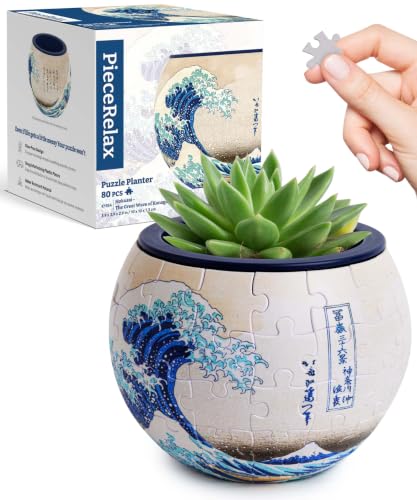 Image of PieceRelax Unique 3D Puzzle Planter - 80 Plastic Pieces [K1154]