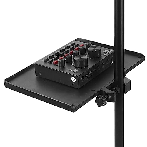 SAEYZ マイクスタンドトレイ - 楽譜用調節可能な譜面台トレイ,ラッシュテック用クリップオントレイ、ユニバーサル譜面スタンドアクセサリー、ライブストリーミング、録音用