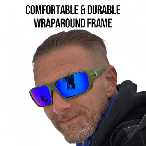 Fishing Glasses Pro Kit - Polarized Sunglasses With 4 Lenses for Clear Visibility in Offshore & Shallow Water - Sunglasses With TR-90 Frame for Ultimate Fishing Performance - Army Green - Thumbnail 6
