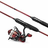 Eupheng Aerospin Ultralight Fishing Rod and Reel Combo,6’0” 6’6”,2-Piece Fast Action Carbon Fiber Fishing Rod & 9+1 BB Spinning Reel with 20LB Drag, CNC Spool for Trout Crappie Panfish Finesse(6'0'')