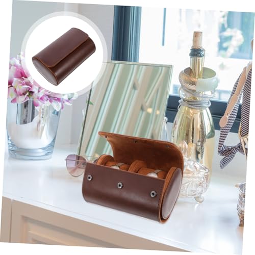 Boîte montres en cuir PU marron avec intérieur doux pour protéger vos garde-temps de luxe