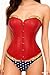 ADELCE Women's Sexy Halloween Cosplay Red Corset Costume Overbust Wonder Women Top with Shorts Set M
