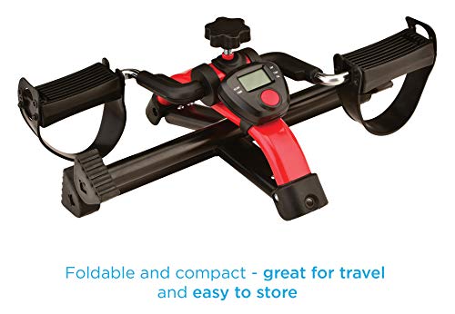 NOVA Medical Products Pedal Exerciser with Digital Display Tracker, Foldable Hand and Foot Cycle Exerciser, Great for Home, Office or Travel, Red by nova - Image 2