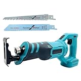 マキタ互換品 充電式 レシプロソー コードレス 電動のこぎり 替刃2本 ブラシレス 工具 セーバーソー 生木用 木材 鉄工 18V バッテリー 対応 Longsafe (RECI02-BL) ※バッテリー 充電器 別売