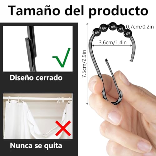 La Mejor Lista de Cortinas, ganchos y revestimientos de ducha más recomendados. 5 Imagen adicional