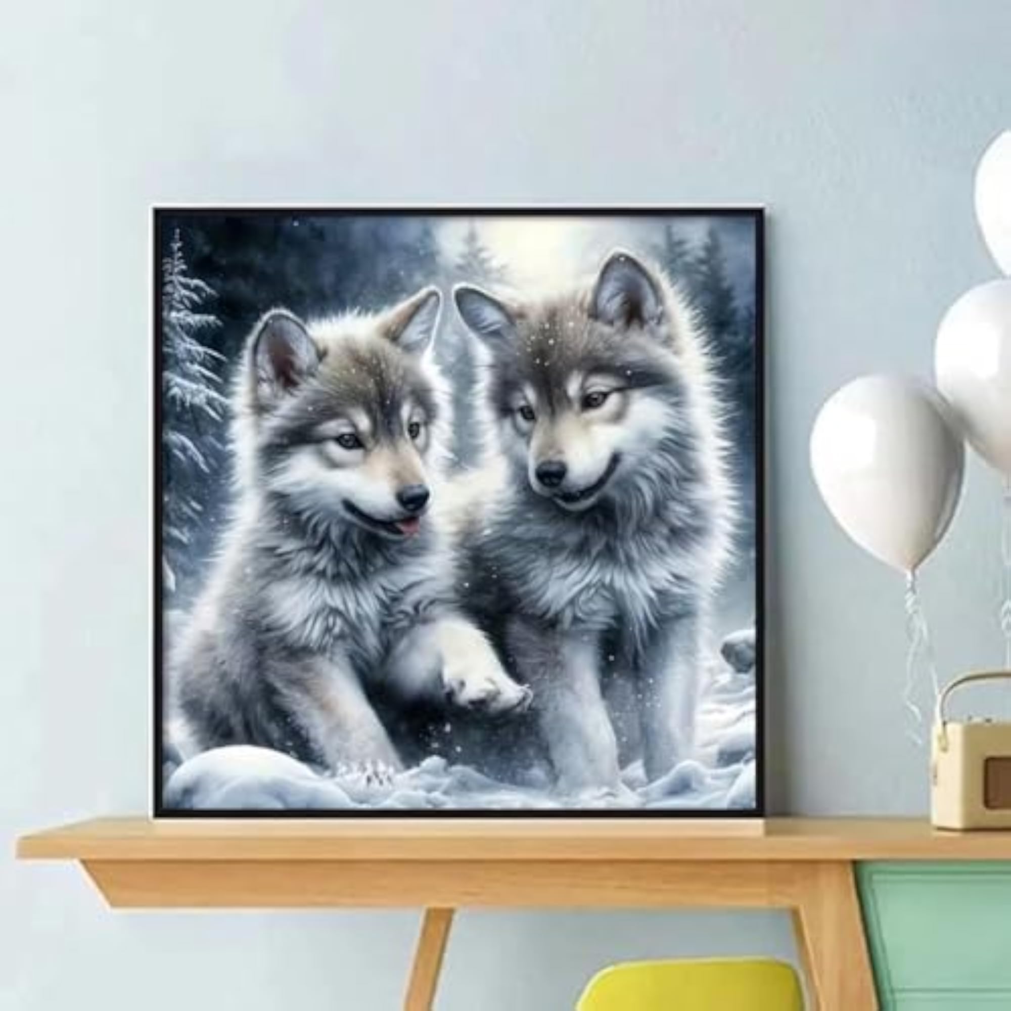 Little Wolf Diamond Painting Kit for Home Wall Decor