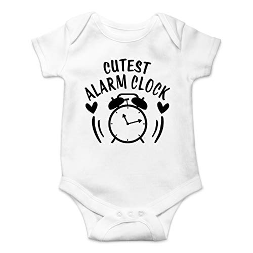 Image of AW Fashions Cutest Alarm Clock Baby Bodysuit Funny Adorable Cute Romper Clothing for Newborn Boys & Girls