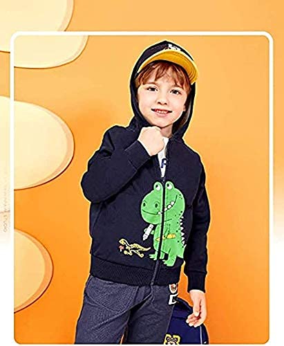 EULLA Boys Hoodie Zip Up Kids Jumper Cotton Tops Dinosaur Long
