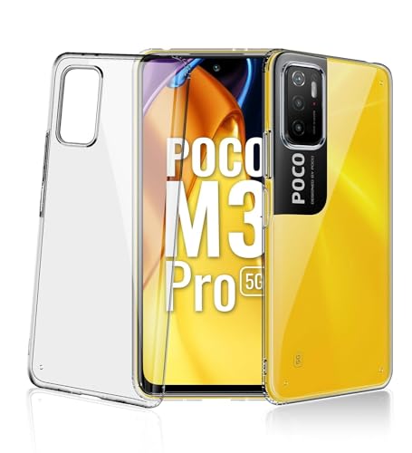 Image of Soft Flexible Silicone Back Cover Compatible with Xiaomi Poco M3 Pro 5G / Redmi Note 10T 5G, Transparent Case