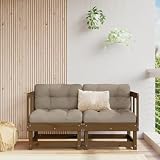 SKM Sofás esquineros y Cojines 2 uds Madera Maciza Pino marrón Miel,Mobiliario,Muebles de jardín,Asientos de Exterior,Sofás modulares de Exterior,Marrón,825453