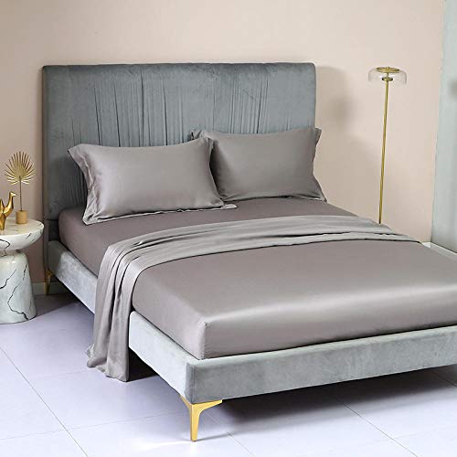 Drap-housse en tencel double café cendre pour literie haut de gamme
