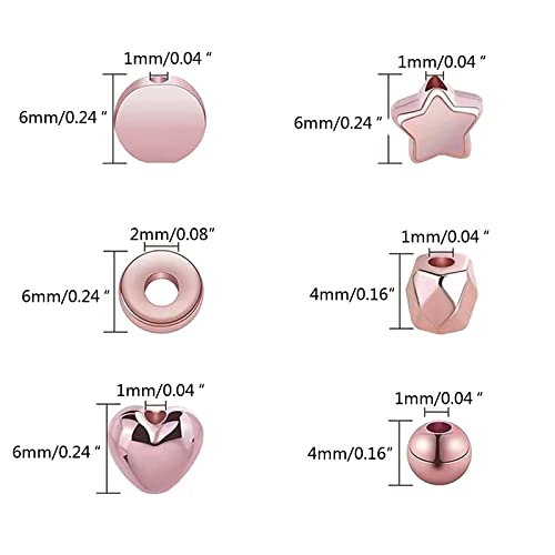 NUEAYMS 2160 Pieces Spacer Beads Set Various Shapes Round Heart Star Ball with Holes Ornaments Mixed Spacer for Jewelry Making - Image 6