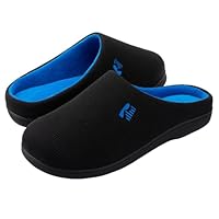 RockDove Mens Original Two-Tone Memory Foam Slipper, Size 6/7 UK Men, Black and Sapphire Blue