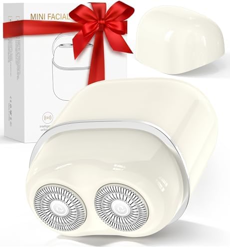 Facial Hair Remover for Women Face: Portable Painless Face Shaver with 2 Dual Blades - Rechargeable Hair Removal Device for Peach Fuzz Upper Lip Chin - Ideal for Travel/Makeup Prep