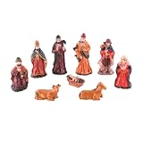 LIUASMUE Figuras de belén de resina, estatua de la sagrada familia, manualidades, obras de arte religiosas para estantes, chimeneas, decoración de Navidad, decoración religiosa