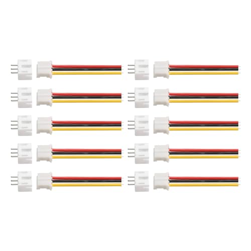 Image of sourcing map PH 2.0 Single Female Connector Plug 3 Pins Tiny Micro Electrical Connectors with 20cm Wire Cables and 10 Male Heads for Electrical Appliances Pack of 10