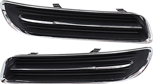 Evan Fischer Front Fog Light Cover Set Compatible with 2011-2014 Chrysler 300 Black and Chrome CH1039127, CH1038127