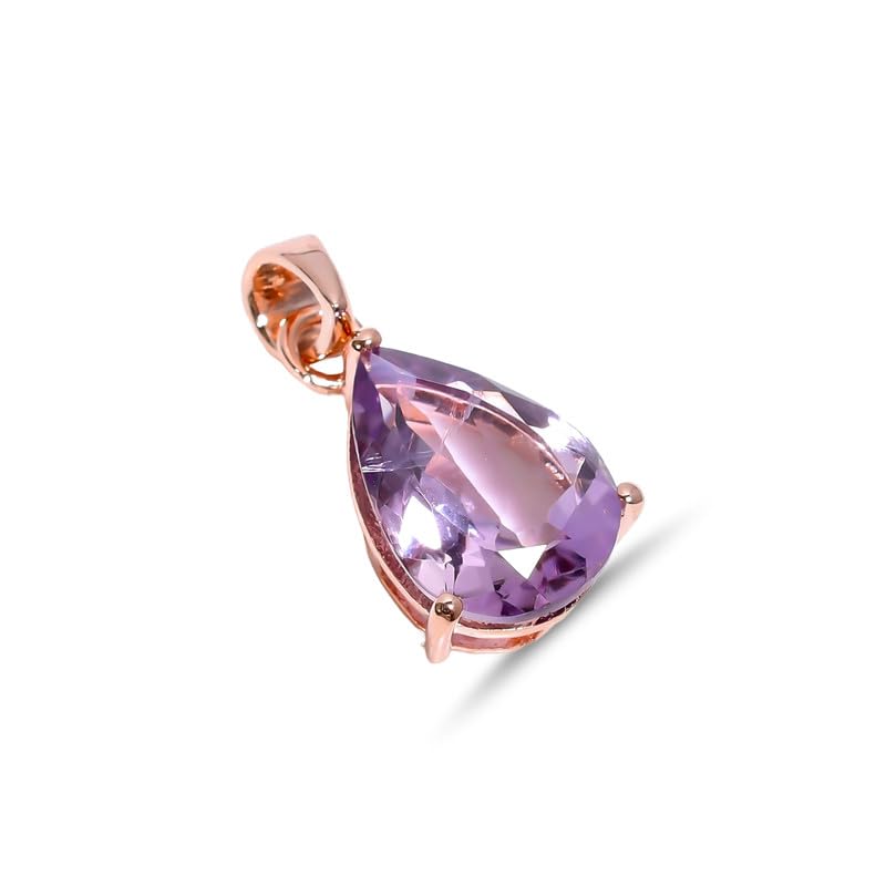Pendentif améthyste rose argent 925 cadeau d'anniversaire fait main femme