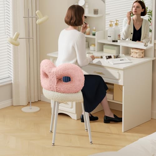 Silla de maquillaje giratoria cómoda para dormitorio y mesa de escritorio moderna 5