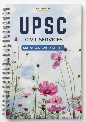 Image of UPSC Mains Answer Writing Practice Notebook | UPSCprep.com | 200 Pages | Pack of 2 | Blank Sheets with Pre-Printed Margins | Spiral Bound | A4 Size | Write unLimited