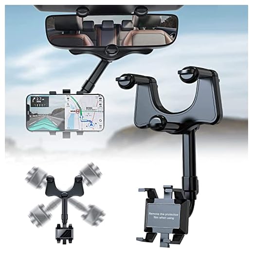 XCWTBL Voiture Support De Téléphone Rétroviseur Montage, 360multifunctional Adjustable Universal Phone Holder,pour La Navigation sur Support De Téléphone Portable GPS Rotatif Et Rétractable