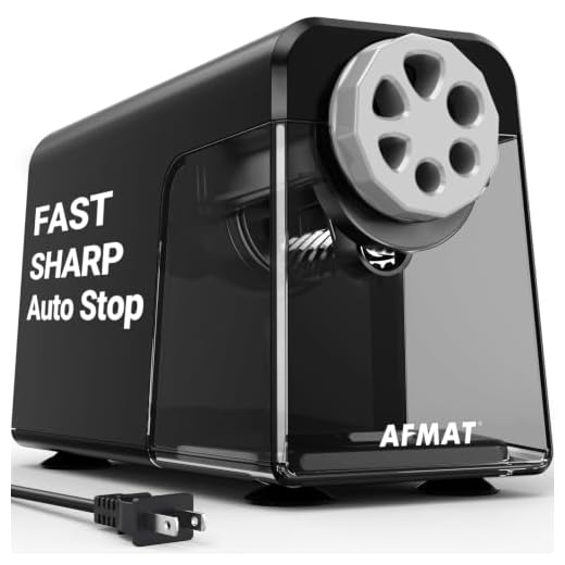 AFMAT Electric Pencil Sharpener Heavy Duty, 6 Holes, Auto Stop Pencil Sharpeners for Classroom, Electric Sharpener for 6-11mm Colored Pencils, 7000 Sharpenings, Fast Sharpen, Save Pencils PSX1