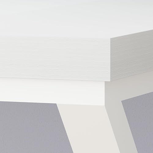 Miniatura 6 de LVB Escritorio largo blanco para computadora, moderno y grande de madera, escritorio de oficina de metal, escritorio de trabajo de estudio para dos