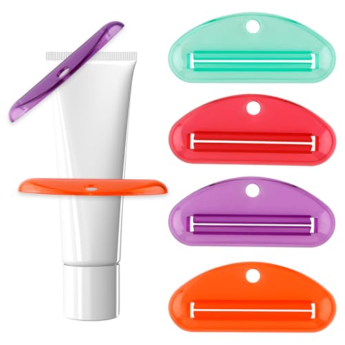 8uds Exprimidor Pasta Dental, Rodillo Exprimidor para Tubos Dental de Plástico Colores Surtidos Herramienta de Clip para Pasta Baño Hogar (Color 1)
