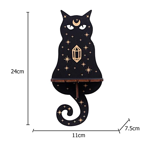 Wall Candle Holder Wooden Sconce Decor, Wall-Mounted Candlestick Crystal Display Shelf Wall Art Decorations For Living Room, Dining Room, Home And Office, Crafts Ornaments Gifts (Cat) #TOP5
