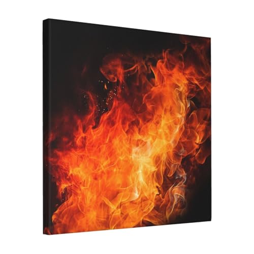 Toile murale moderne flamme rugissante de qualité supérieure pour décoration épurée