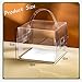 Hzzycaxli 20pcs 6X6X5 Inches Transparent Bakery Boxes with Handles, Mini Clear 5in 6in Cake Boxes,Clear gift boxes,Treat Boxes for Cake Chocolate Donut,Pastries,Cookies