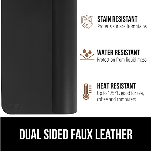Gorilla Grip Desk Protector Pad, Water And Stain Resistant Faux Leather Mat, Slip Resistant Topside For Mouse, Dual Sided, Desktop Keyboard Computer And Laptop And Writing, Extra Large, Black #TOP3