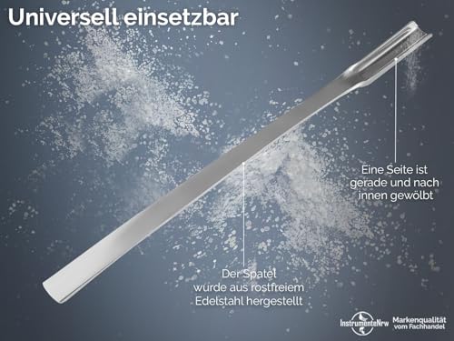 Laborspatel Dosierspatel Laborlöffel Probenlöffel aus rostfreiem Metall Portionierspatel für Laborarbeiten & Kosmetikherstellung - Dosierschaufel - Pulverspatel 17,5 cm
