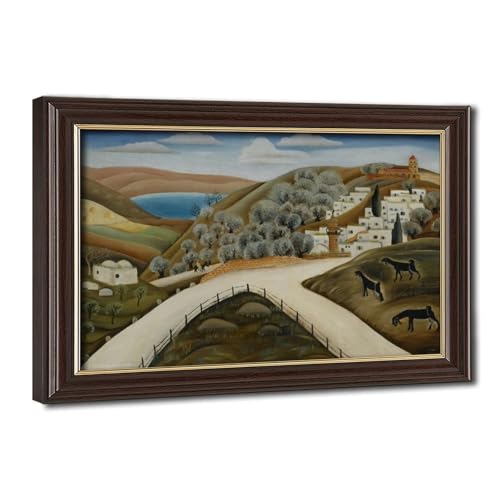 Paysage israélien Reuven Rubin décoration murale bureau tableau expressionniste vintage WCYB
