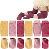 ISANPAN Unisex Baby Crawling Knee Pads and Anti-Slip Socks,rodilleras para bebes que gatean,Save Baby Knee and Ankle (color C, 6-12 Months)