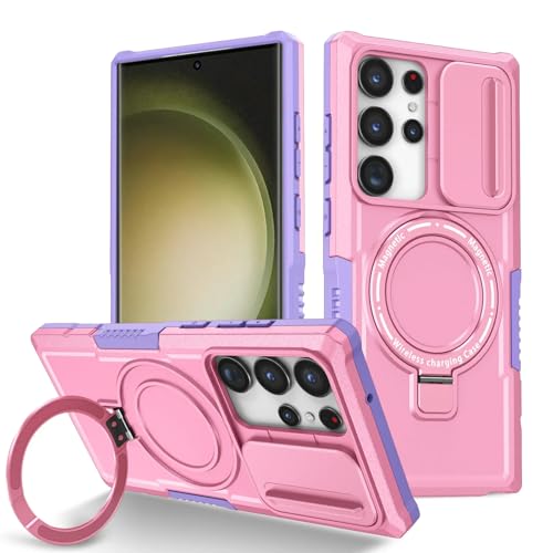 Coque Galaxy S23 Plus violet rose compatible charge sans fil et support voiture