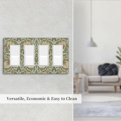William Morris Pimpernel Floral Quad Rocker Light Switch Cover Plate by YXLJQ - Used condition - Image 7