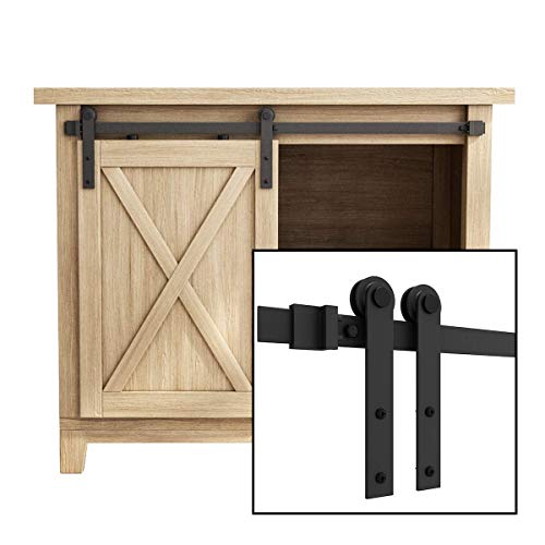 SMARTSTANDARD 3FT Super Mini Sliding Barn Door Hardware Track Kit -Smoothly and Quietly