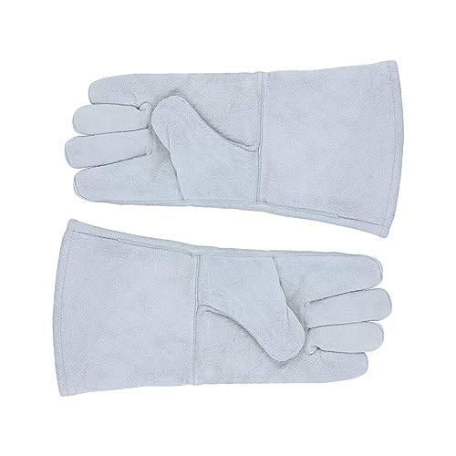 OSALADI Men's Unisex Heat Resistant Welder Gloves Genuine Cowhide Overnight Gloves for Dry Hands