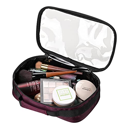 Byootique Beet Red Makeup Train Case Soft Sided Barber Cosmetic Backpack Organize Storage Carry On Travel With Side Pocket Removable Bag #TOP7
