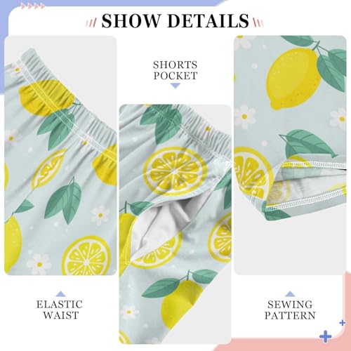 ZZKKO Lemon Flower Tropical Fruit Boys Pants for Kids Jogger Pants with Pockets S-XL4