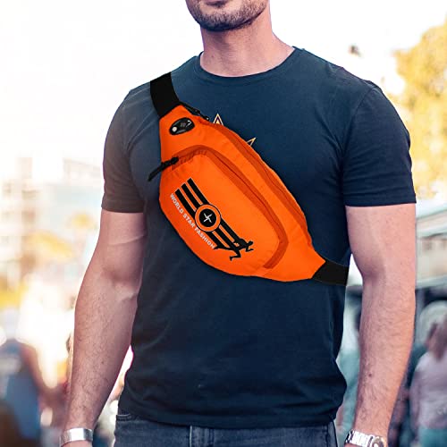 Image of Waist Bag for Men & Women, Slim Fanny Pack Casual Sling Shoulder Chest Pack with Adjustable Strap for Walking, Cycling, Running, Hiking Hold Phones, Keys, Cards (Orange)