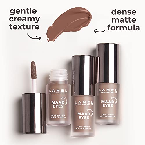 Lamel Cream Matte Eyeshadow: High-Pigmented & Long-Lasting - Quick-Drying, Hypoallergenic - Creamy & Smooth Formula - Easy-To-Apply, Buildable & Blendable Maad Eyes, №401, 5.2Ml /0.17Oz (Brown) #TOP3