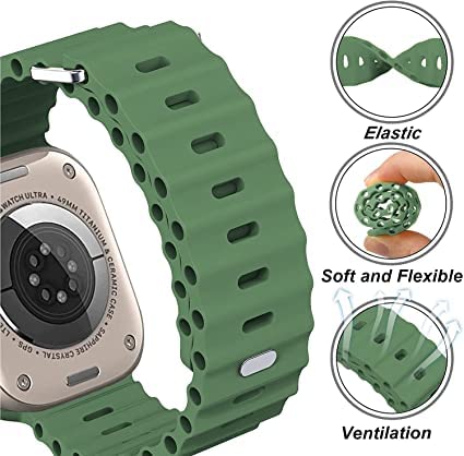 Image of Nick Jones T800 Ultra Smartwatch with 1.06 inch HD Display, Bluetooth Calling Multiple Sports Modes & Watch Faces, Spo2 Monitoring & Heart rate monitoring, Call Notification,Dusty Green(Sim Not Supported)