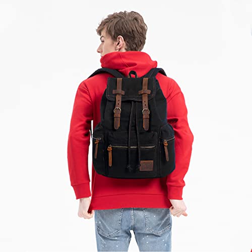 FANDARE Retro 15.6 Inch Backpack for Laptop Laptop, Outdoor, Travel, Work, Student, Hiking, School Bags, Daypack Canvas - Image 2