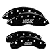 MGP Caliper Covers 14030STSSBK SS Trailblazer Logo Type Caliper Cover with Black Powder Coat Finish and Silver Characters, (Set of 4)